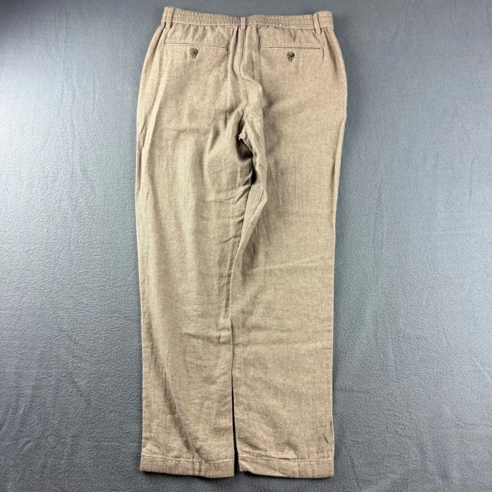 Banana Republic Linen Pants Men's 30x32 (Fits 30x29) Brown Drawstring Athletic
